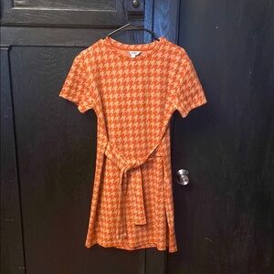 BB Dakota x Steve Madden Orange Houndstooth Dress